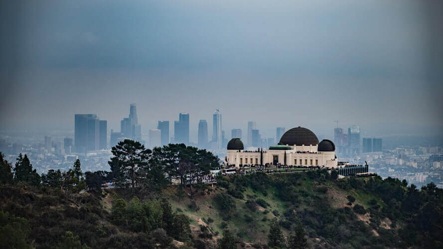 City skyline and Griffith Observatory