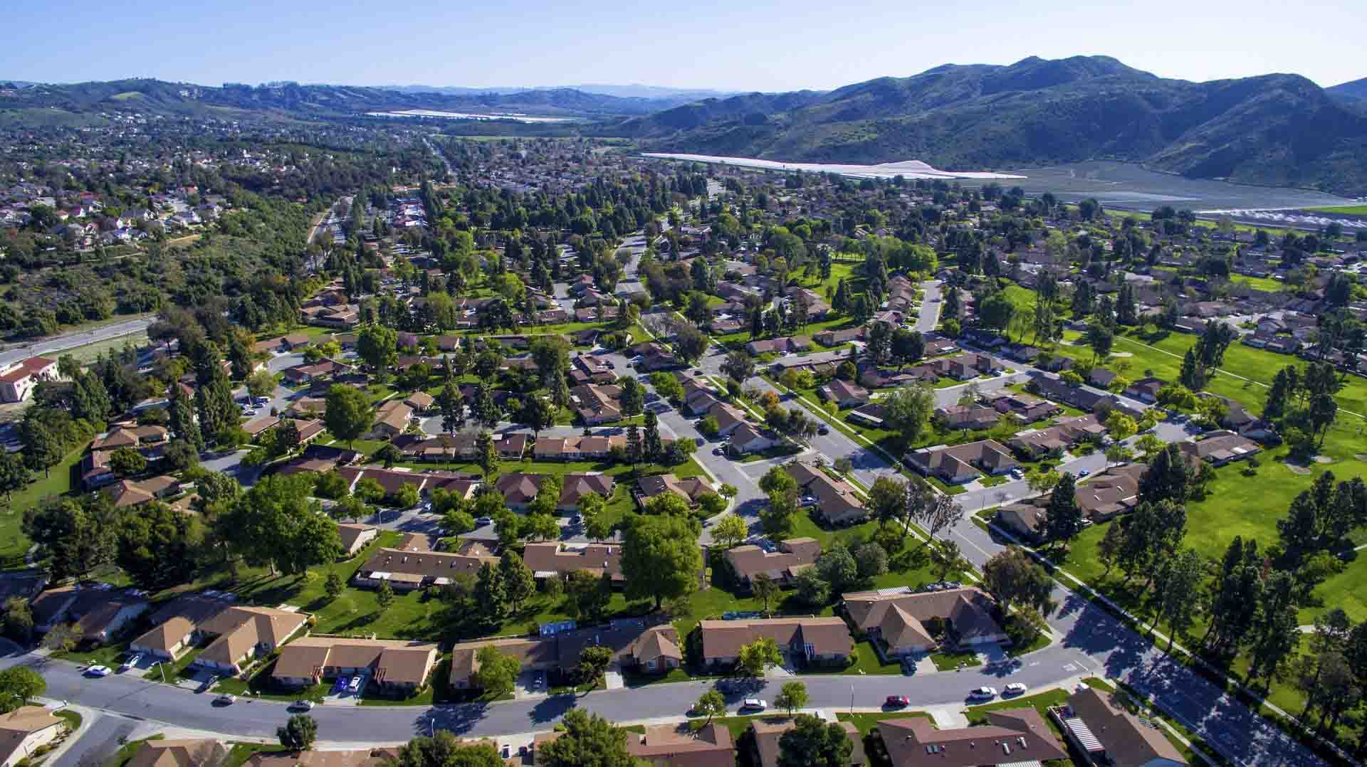 Drone shot of LA