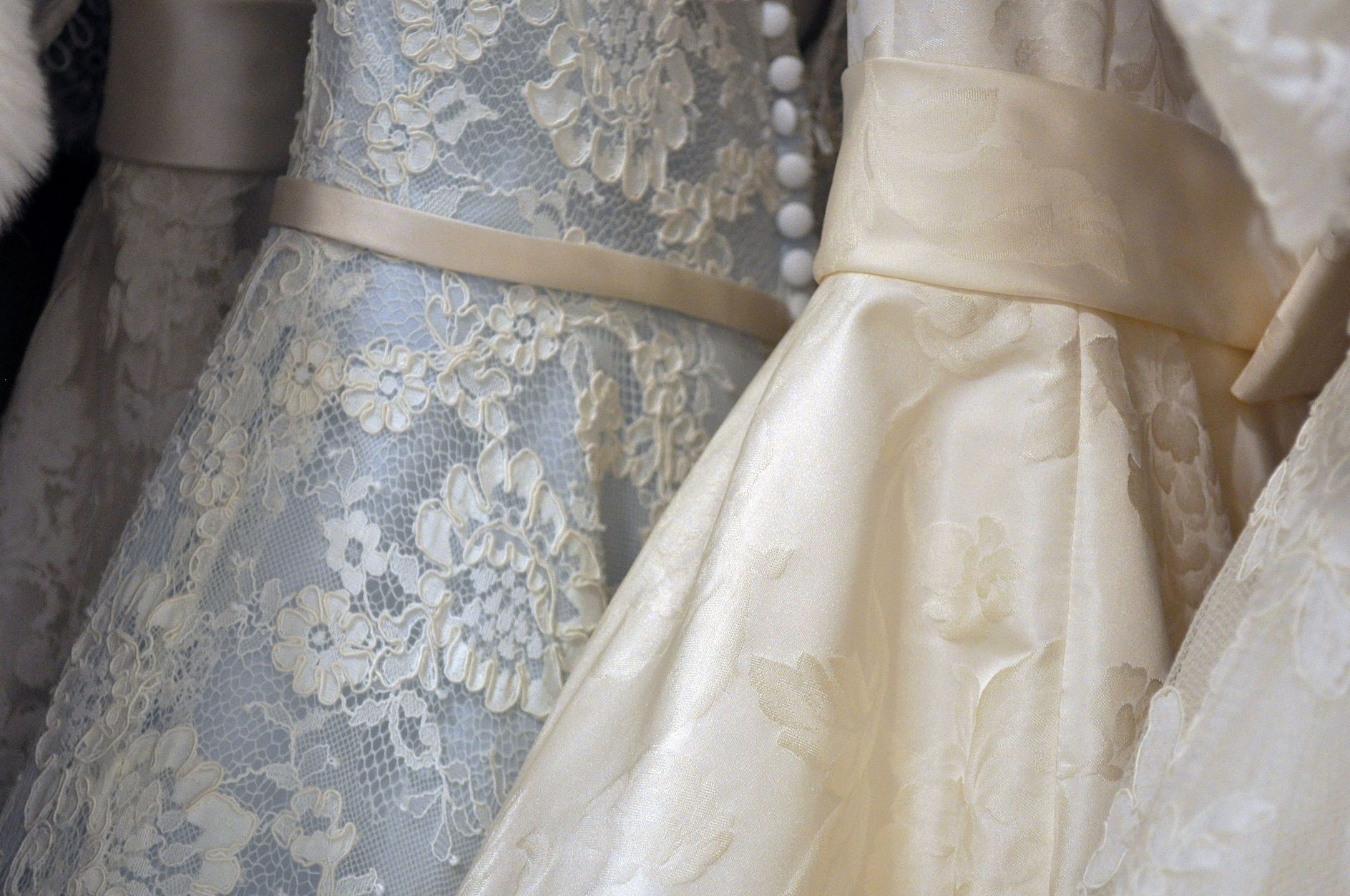 Wedding dresses on the rack