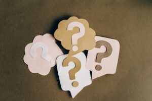 question marks on papercraft